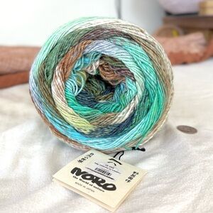 noro tsubame 32 tsuchiura - 200g turquoise greens lavender yarn - wool silk NWT